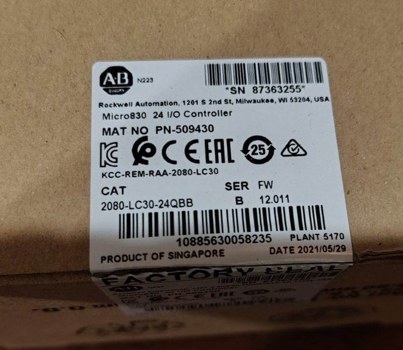 ПЛК Allen-Bradley 2080-LC30-24QBB