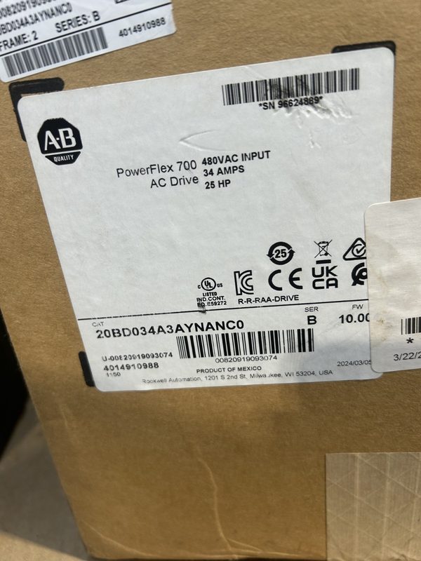Частотный преобразователь Allen-Bradley 20BD034A3AYNANC0