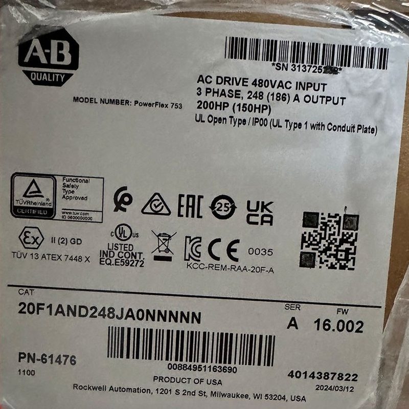 Частотный преобразователь Allen-Bradley 20F1AND248JA0NNNNN