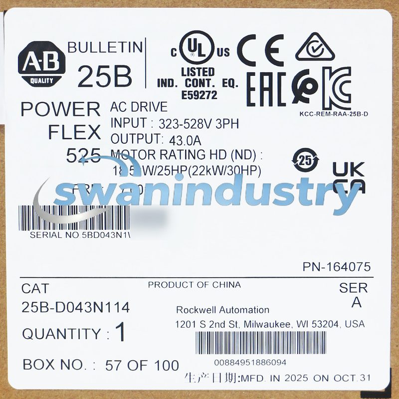 Частотный преобразователь Allen-Bradley 25B-D043N114