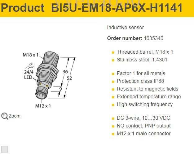 Датчик приближения Turck 3BU-4BK