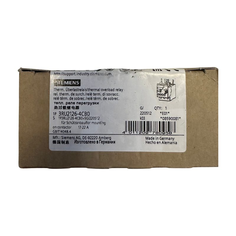 Реле Siemens 3RU2126-4CB0