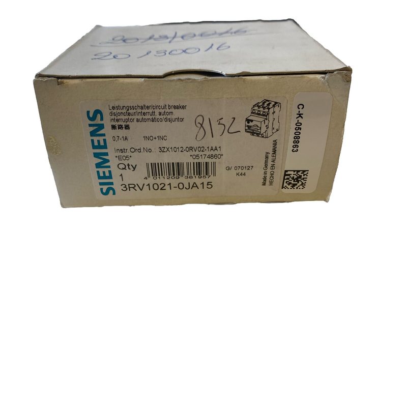 Автоматический выключатель Siemens 3RV1021-0JA15