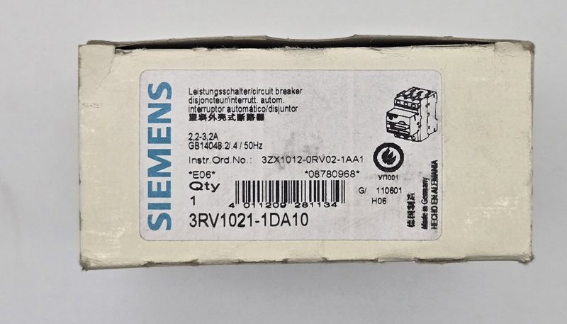 Автоматический выключатель Siemens 3RV1021-1DA10