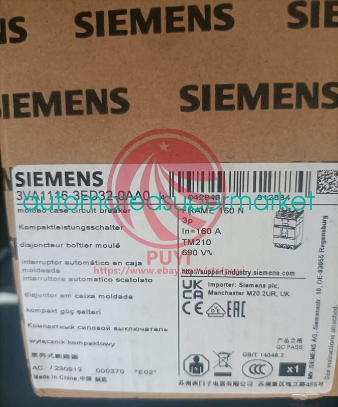 Автоматический выключатель Siemens 3VA1116-3DE32-0AA0