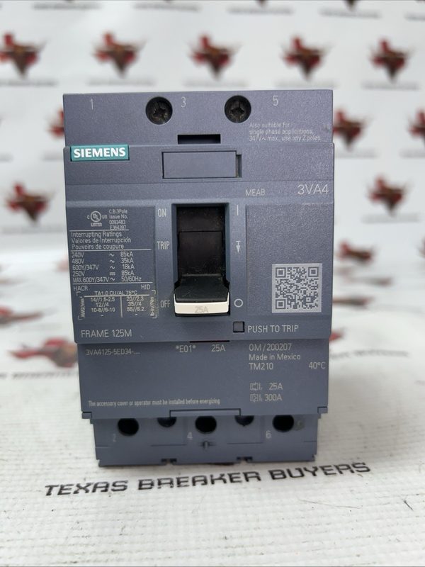 Автоматический выключатель Siemens 3VA4125-5ED34-0AA0