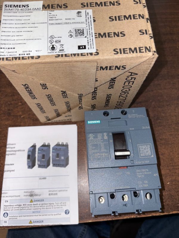 Автоматический выключатель Siemens 3VA4170-4ED34-0AA0