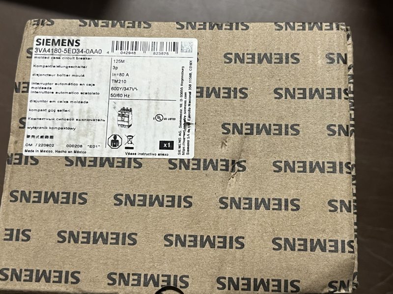 Автоматический выключатель Siemens 3VA4180-5ED34-0AA0