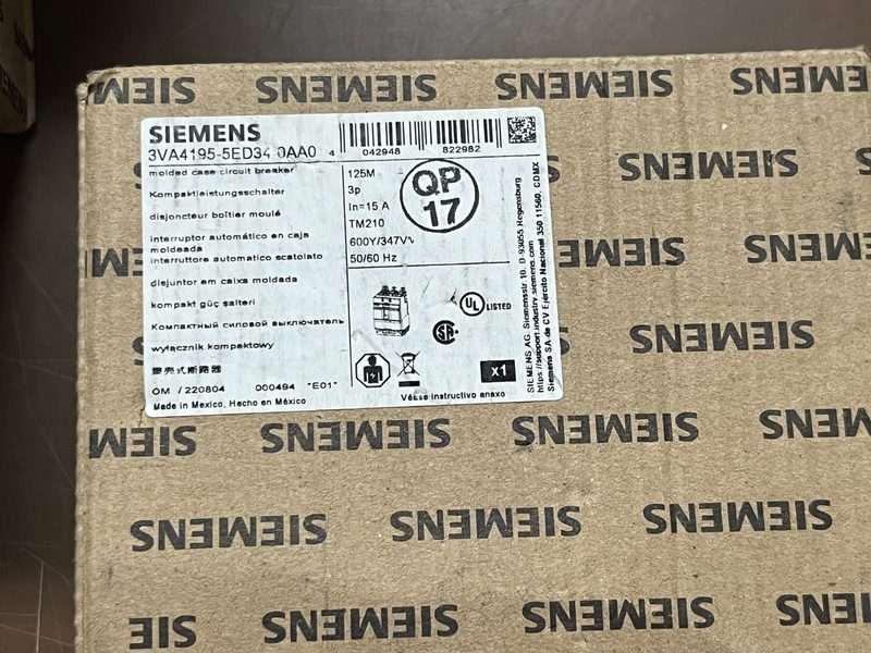 Автоматический выключатель Siemens 3VA4195-5ED34-1AA0