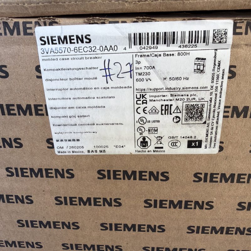Автоматический выключатель Siemens 3VA5570-6EC32-0AA0