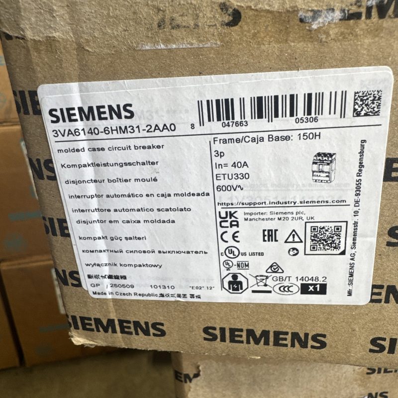 Автоматический выключатель Siemens 3VA6140-6HM31-2AA0