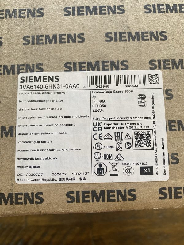 Автоматический выключатель Siemens 3VA6140-6HN31-0AA0