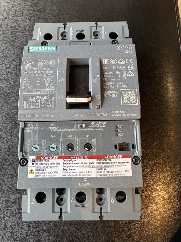 Автоматический выключатель Siemens 3VA6140-7HN31-0AA0