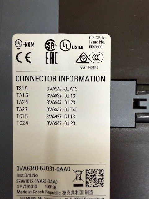 Автоматический выключатель Siemens 3VA6340-6JQ31-0AA0