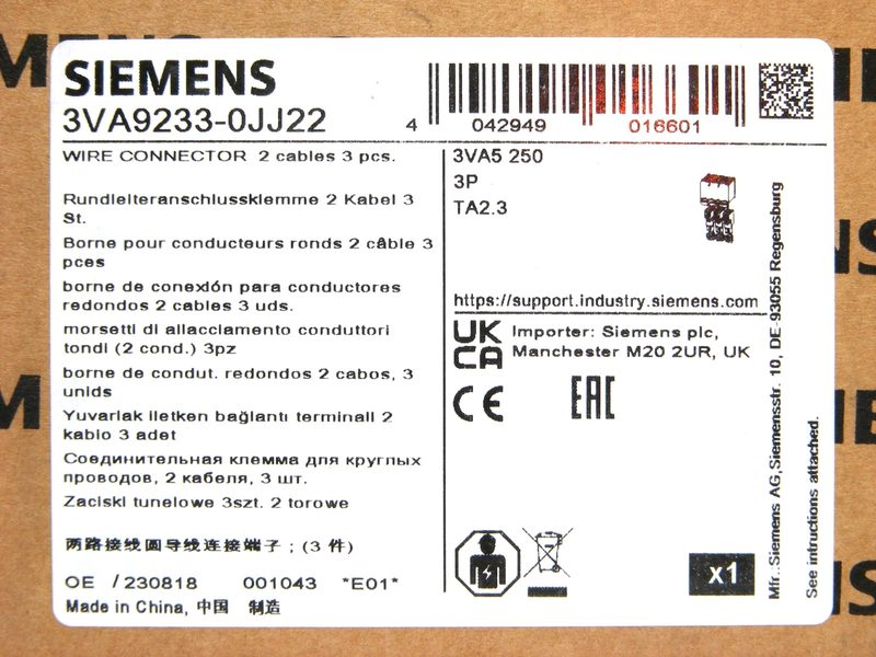 Автоматический выключатель Siemens 3VA9233-0JJ22