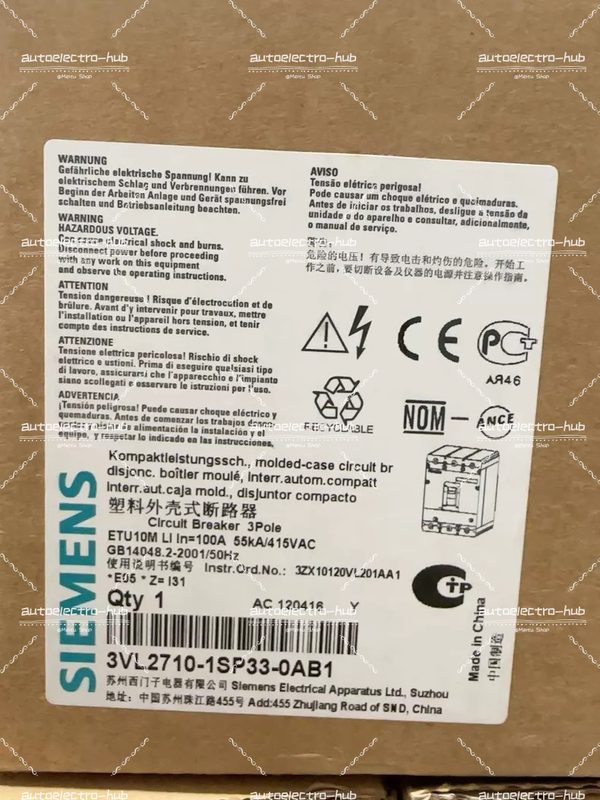 Автоматический выключатель Siemens 3VL2710-1SP33-0AB1