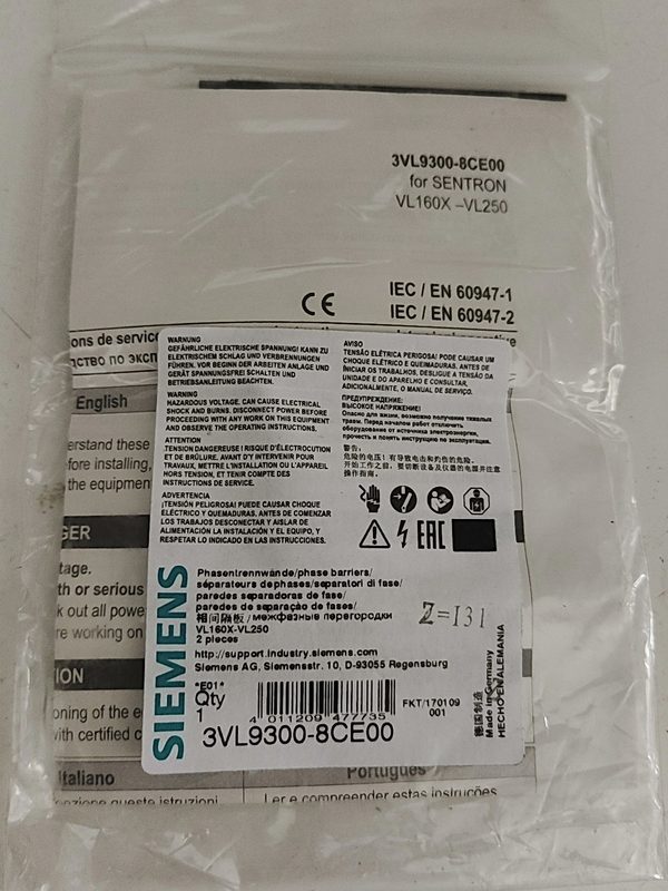 Автоматический выключатель Siemens 3VL9300-8CE00