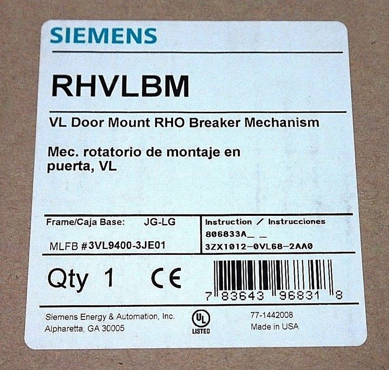 Автоматический выключатель Siemens 3VL9400-3JE01