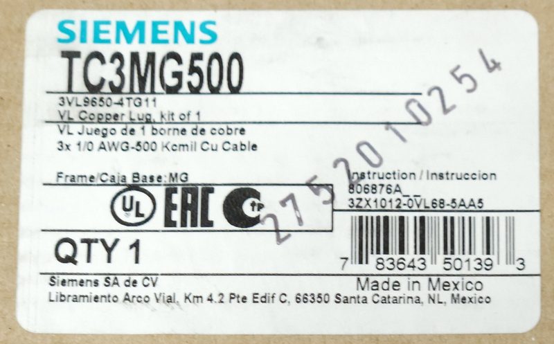 Автоматический выключатель Siemens 3VL9650