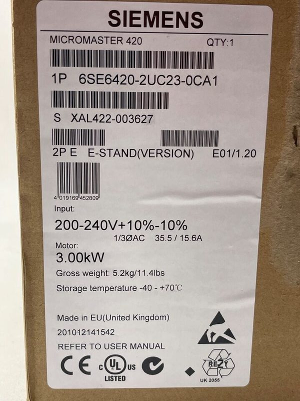 Частотный преобразователь Siemens 420-2UC23-0CA1