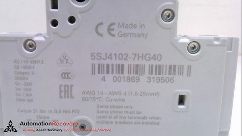 Автоматический выключатель Siemens 5SJ4102-7HG40