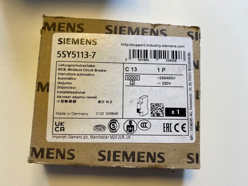 Автоматический выключатель Siemens 5SY5113-7