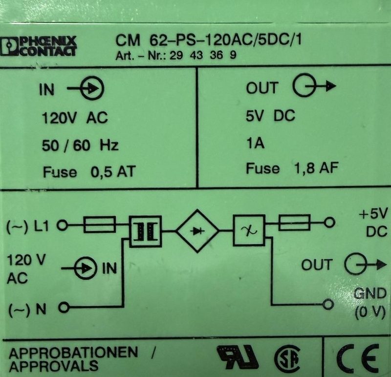 Блок питания Phoenix Contact 62-PS-120AC/5DC/1