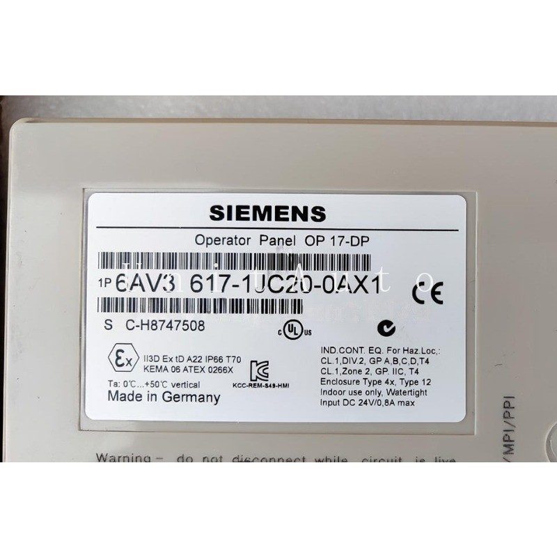 Панель оператора Siemens 6AV3617-1JC20-0AX0