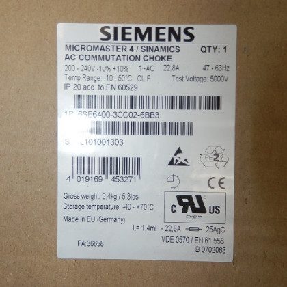 Частотный преобразователь Siemens 6SE6400-3CC00-5AC3