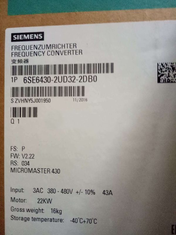 Частотный преобразователь Siemens 6SE6430-2UD32-2DB0