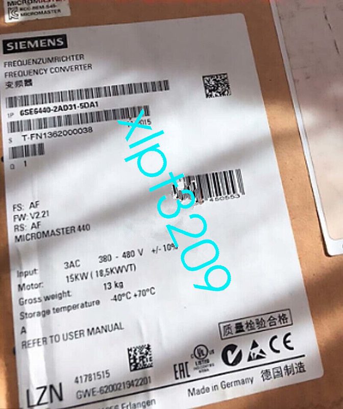Частотный преобразователь Siemens 6SE6440-2AD31-5DA1