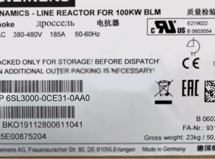 Частотный преобразователь Siemens 6SL3000-0CE31-0AA0
