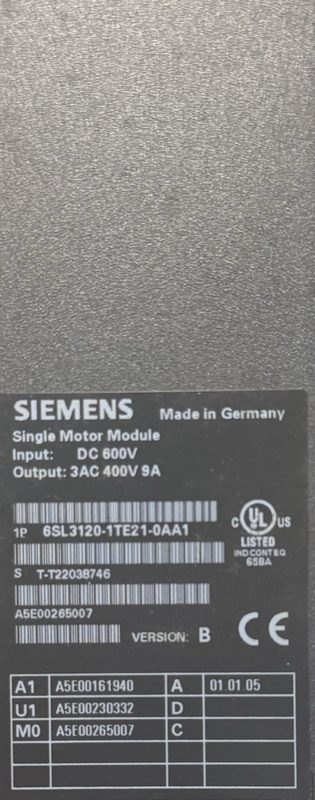 Частотный преобразователь Siemens 6SL3120-1TE21-0AA1