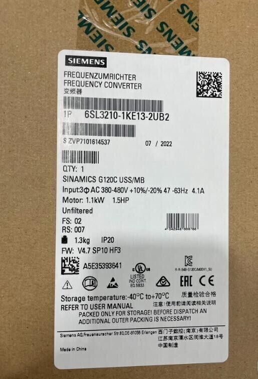 Привод Siemens 6SL3210-1KE13-2UB2