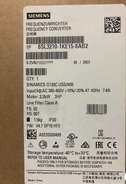 Частотный преобразователь Siemens 6SL3210-1KE15-8AB2