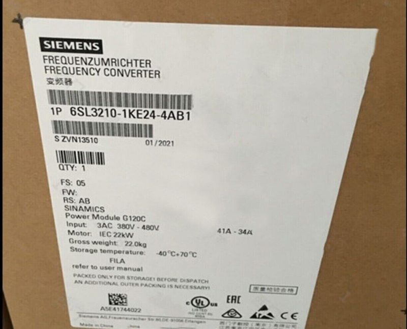 Частотный преобразователь Siemens 6SL3210-1KE24-4AB1
