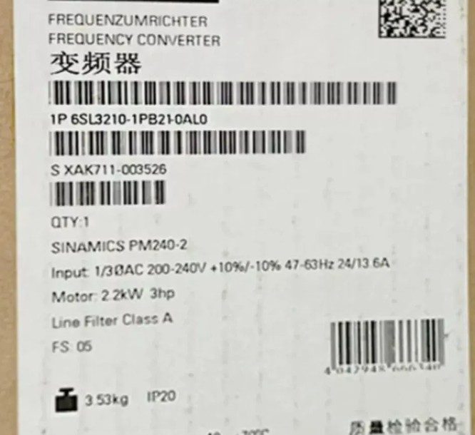Частотный преобразователь Siemens 6SL3210-1PB21-0AL0