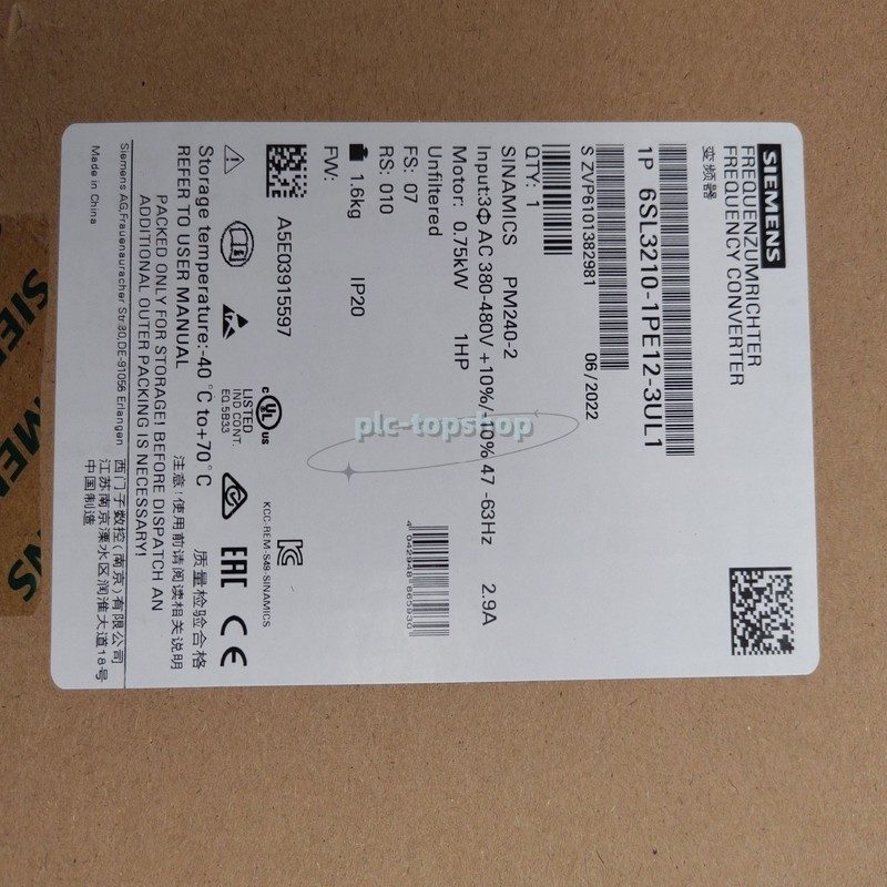 Частотный преобразователь Siemens 6SL3210-1PE12-3UL1