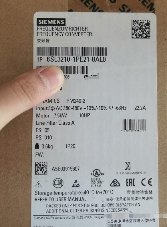 Частотный преобразователь Siemens 6SL3210-1PE21-8AL0