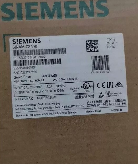 Частотный преобразователь Siemens 6SL3210-5FB11-5UA0
