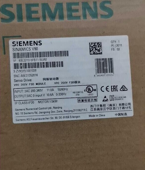 Частотный преобразователь Siemens 6SL3210-5FE11-5UA0