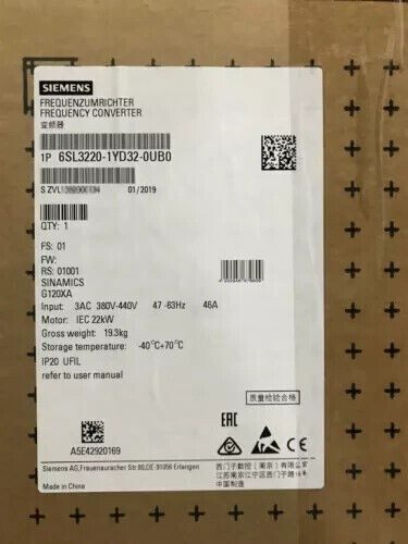Частотный преобразователь Siemens 6SL3220-1YD32-0UB0