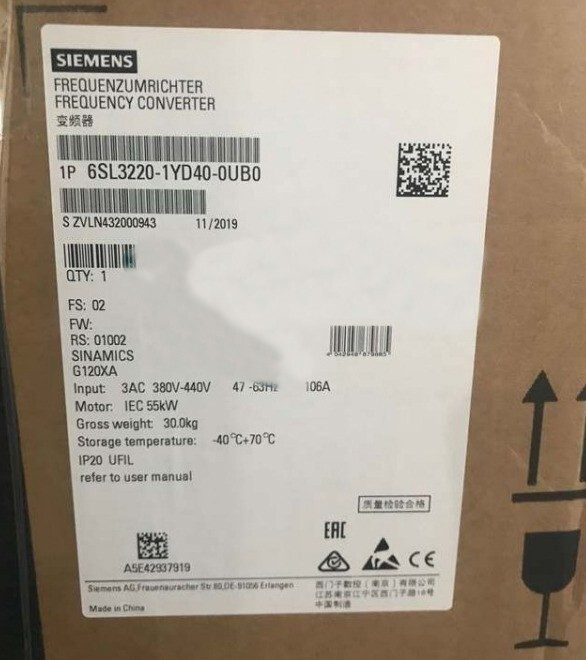 Частотный преобразователь Siemens 6SL3220-1YD40-0UB0