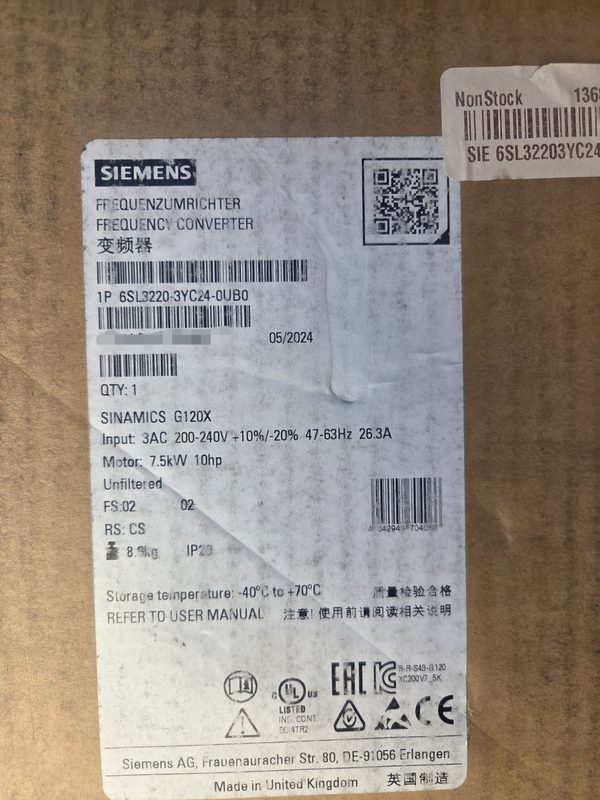 Частотный преобразователь HPE 6SL3220-2YC24-0UB0