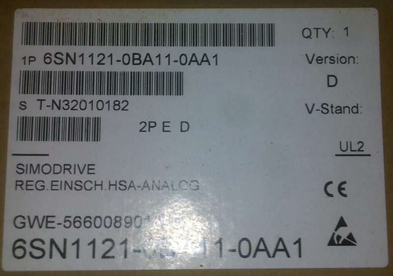Сервоусилитель Siemens 6SN1121-0BA11-0AA1