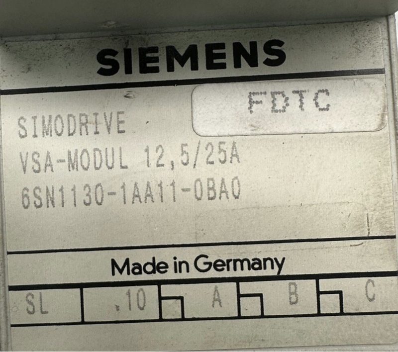 Сервоусилитель Siemens 6SN1130-1AA11-0BA0
