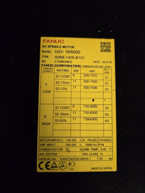 Шпиндель FANUC A06B-1456-B100