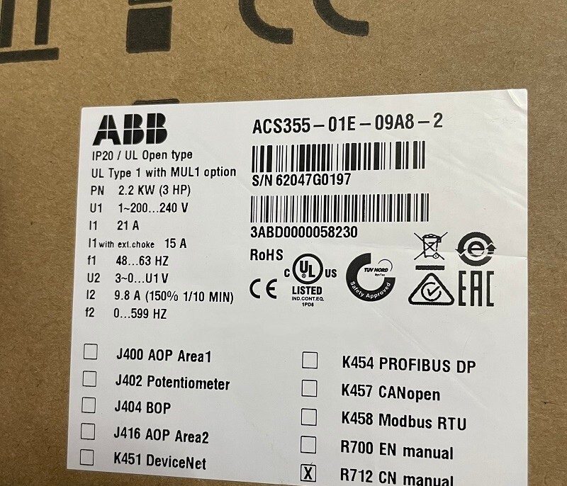 Частотный преобразователь ABB ACS355-01E-09A8-2