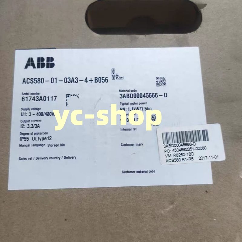 Частотный преобразователь ABB ACS580-01-03A3-4+B056