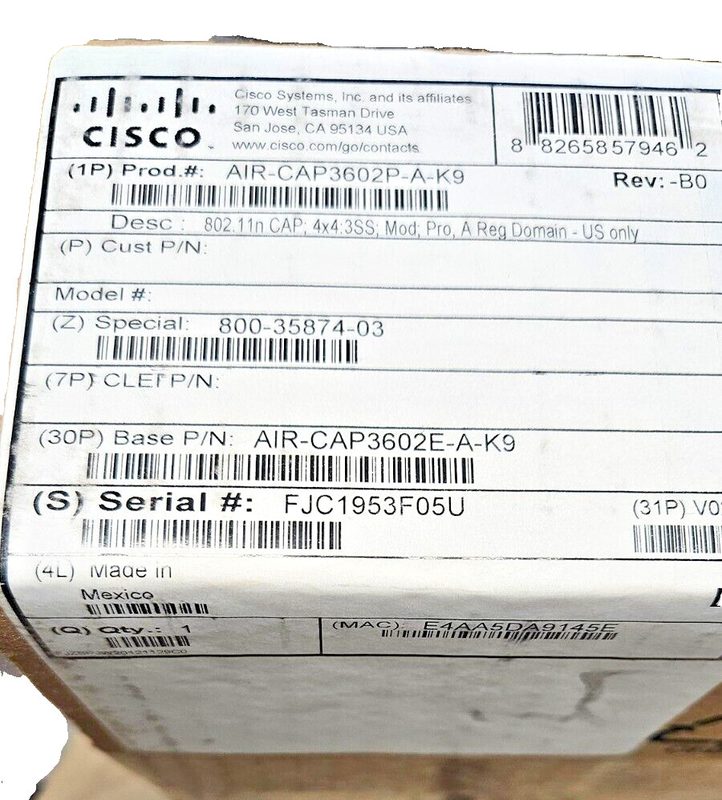 Точка доступа Cisco AIR-CAP3602P-A-K9